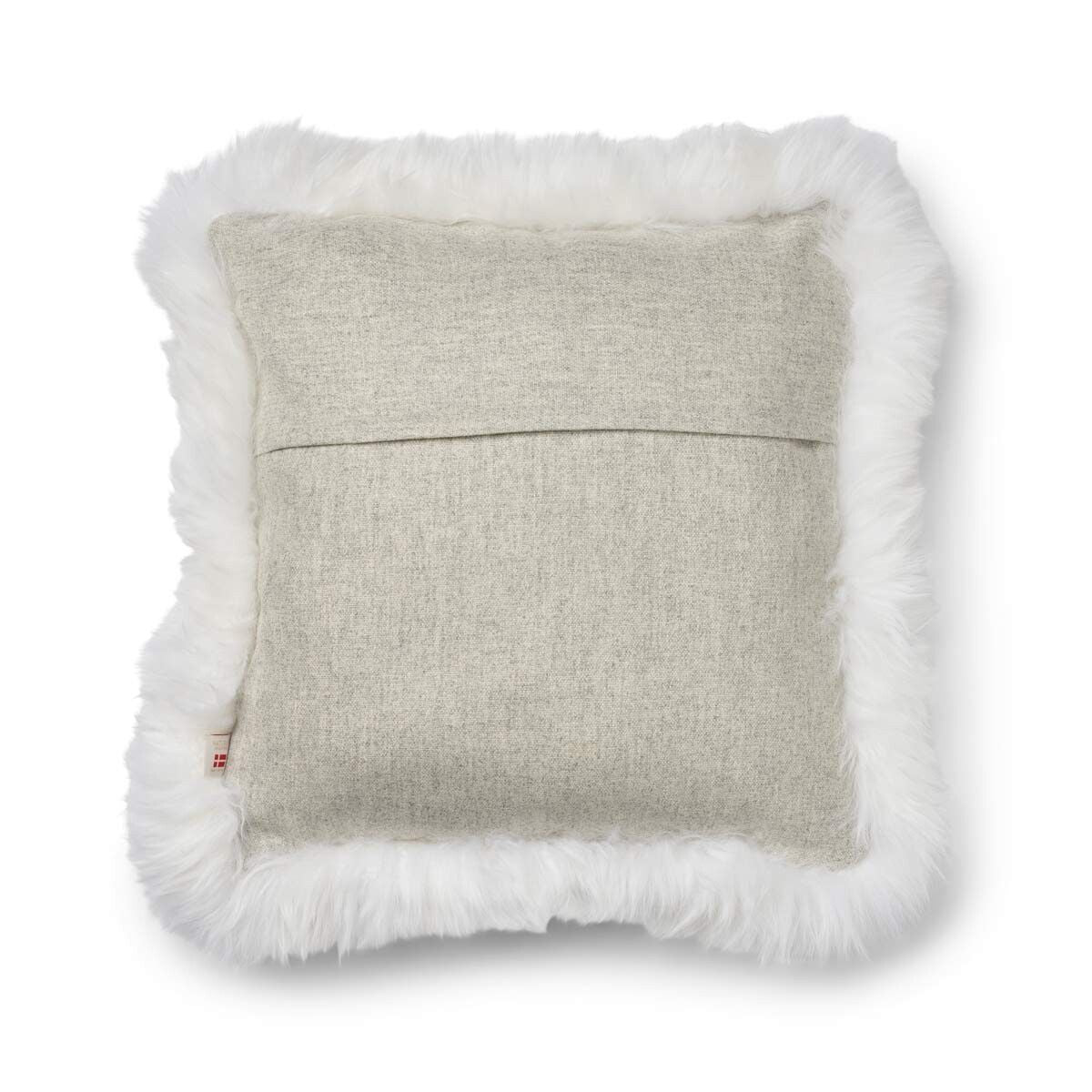 Wool Cushion | Long Wool Trim | 52x52 cm | 34x52 cm Silver/Ivory