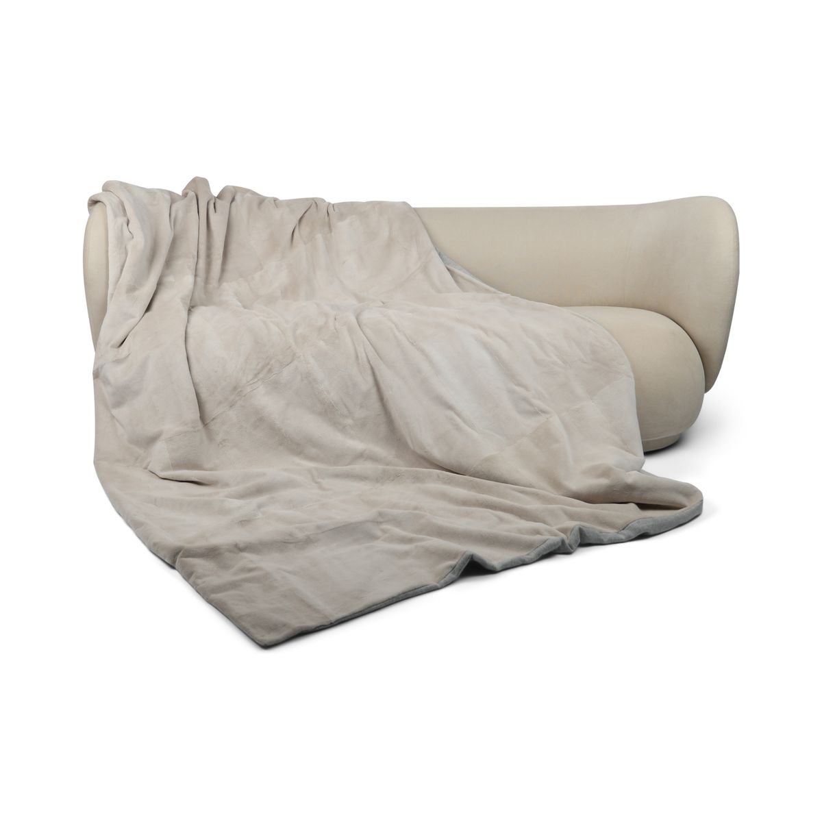 Mink Throw | Cashmere Backing | Pearl | 235x162 cm