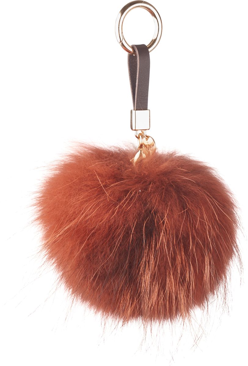 Pom Pom Keyring Dark Rust