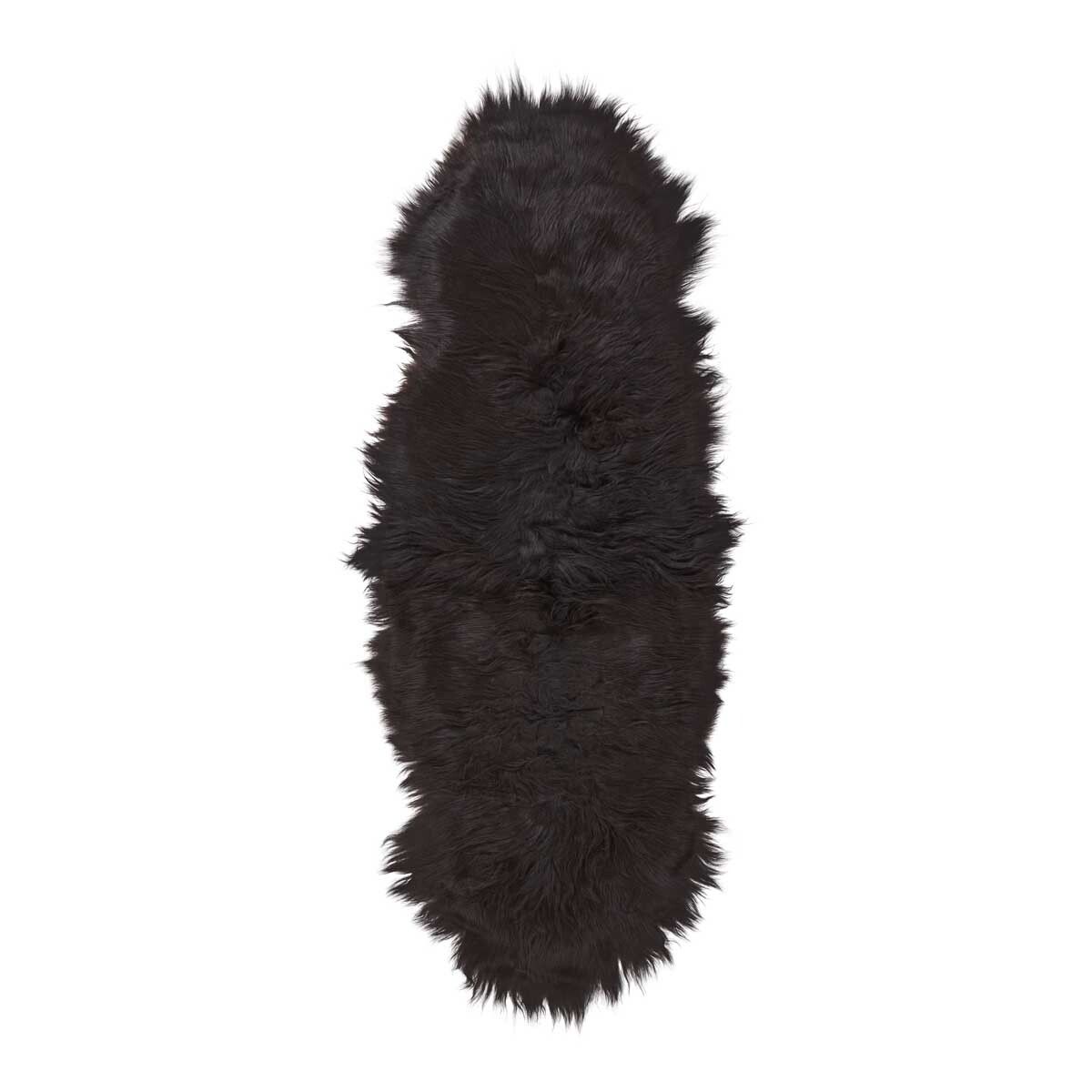 Double Icelandic Sheepskin | Long Wool |180 cm Blacky