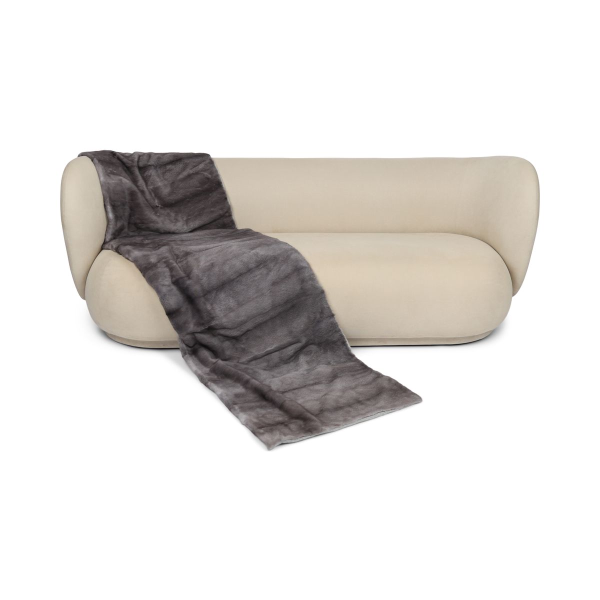 Mink Throw | Cashmere Backing | Sapphire | 64x220 cm