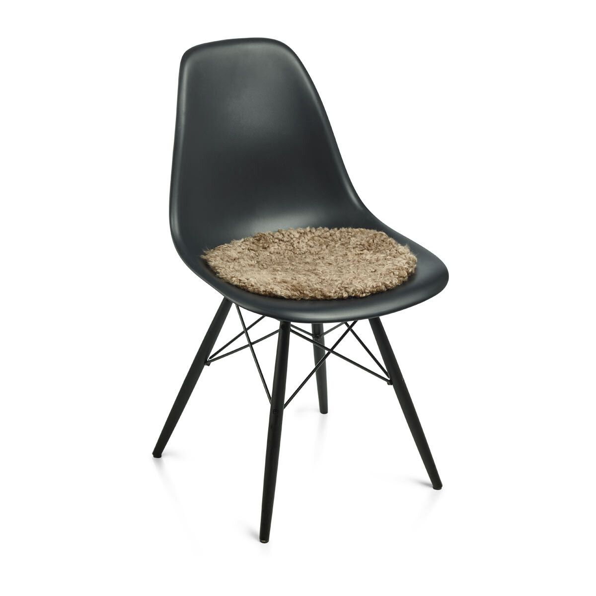 Premium Short Wool Curly Sheepskin Seat Cover | Ø38 cm