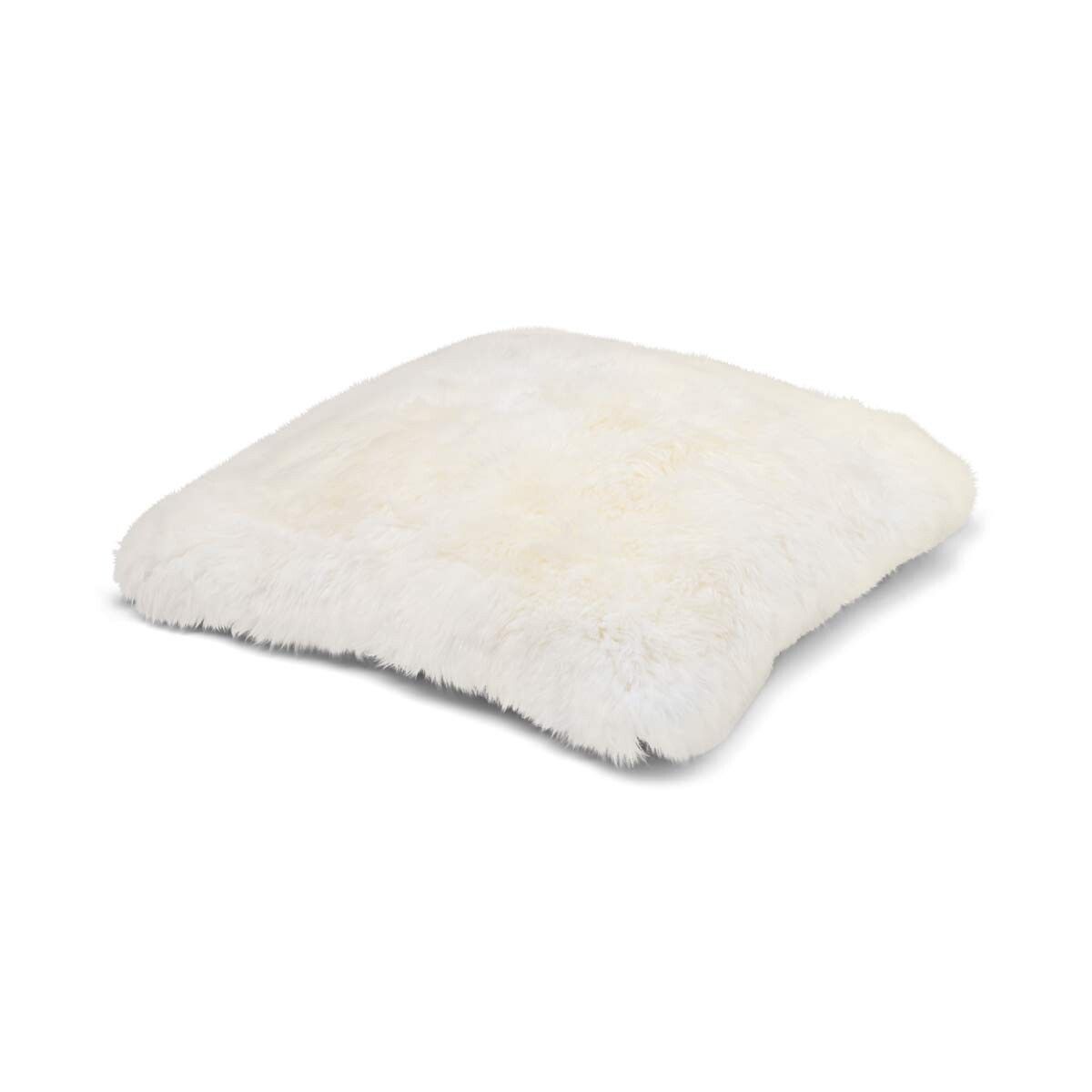 Maxi Float Cushion | Long Wool | 90x90 cm Ivory