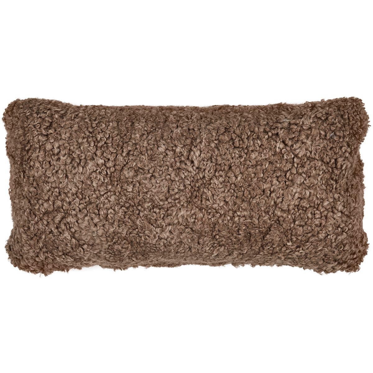 Short Wool Sheepskin Cushion | Doublesided | 30x60 cm Taupe