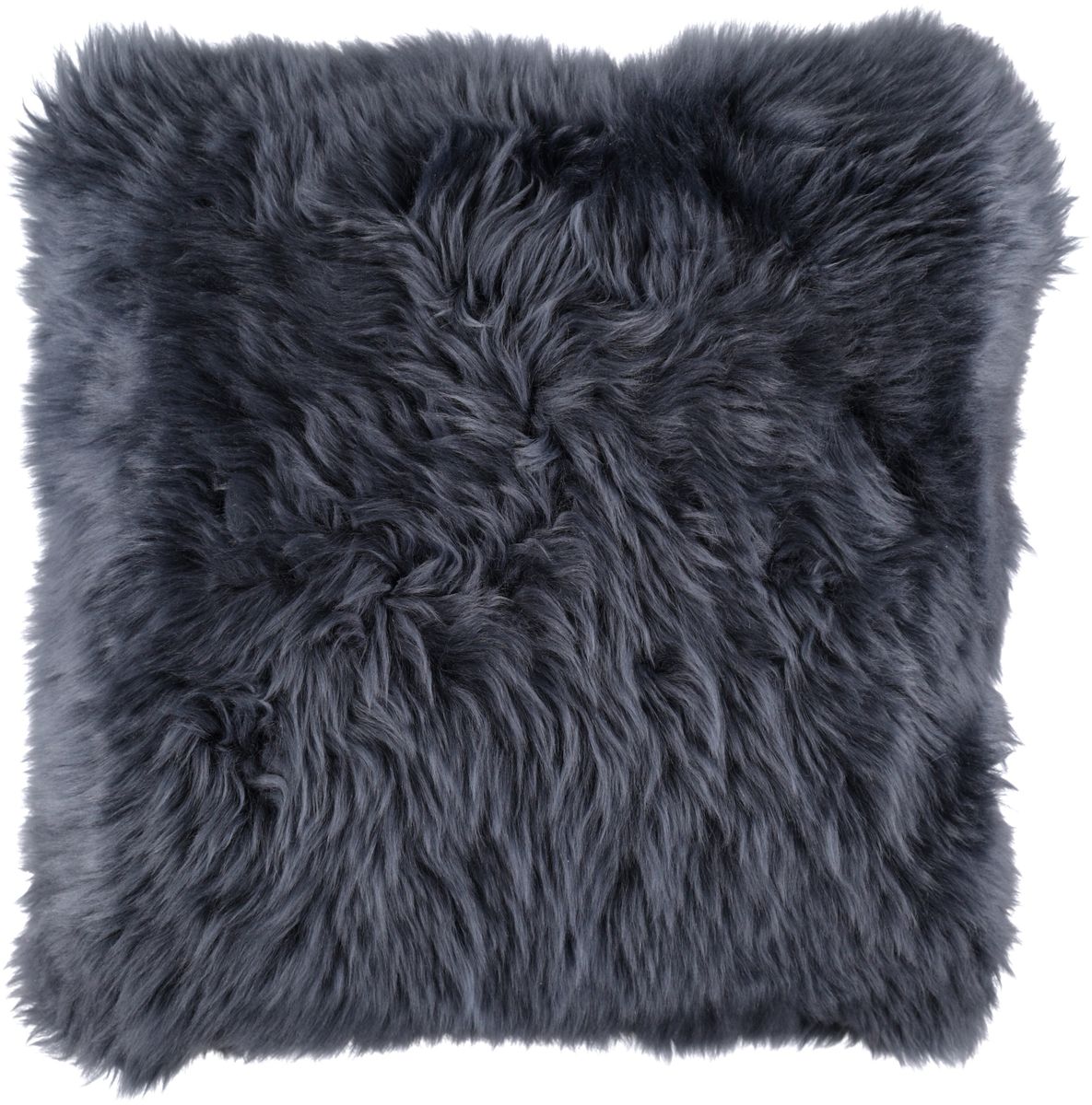 Long Wool Sheepskin Cushion | 50x50 cm Navy