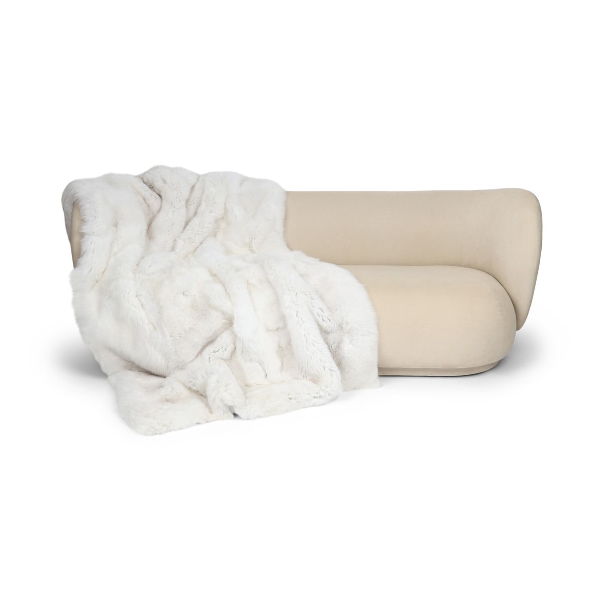 Premium Fox Throw | Cashmere Backing | Shadow | 150x190 cm