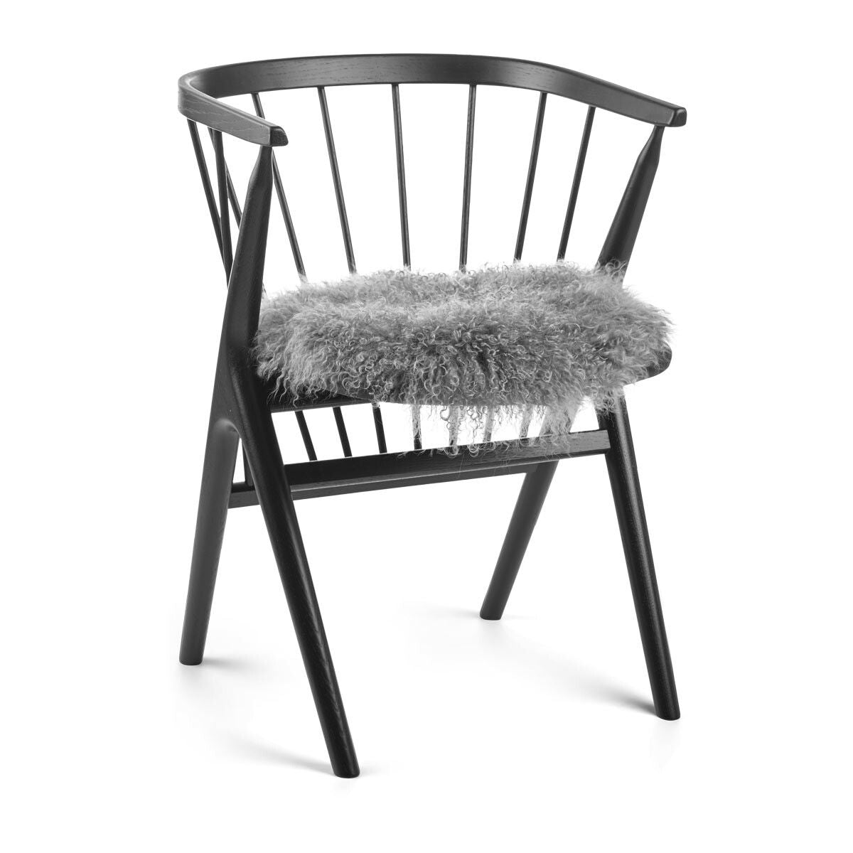 Tibetan Sheepskin Seat Cover | Ø38cm Light Grey