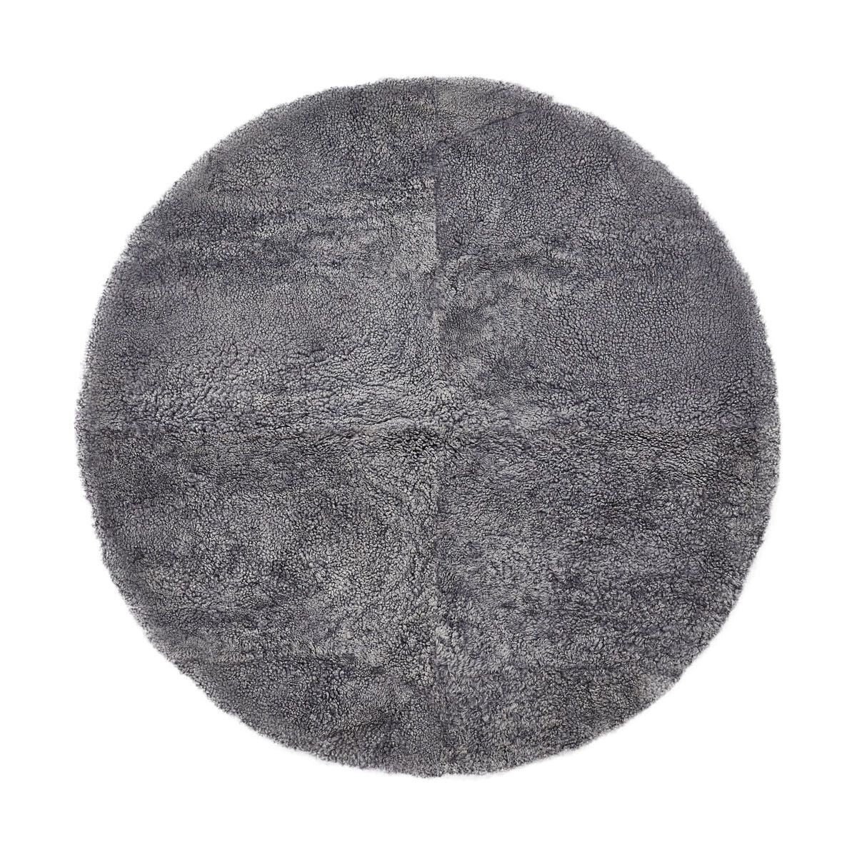 Short Wool Curly Sheepskin Design Rug | Ø140 cm Light Grey