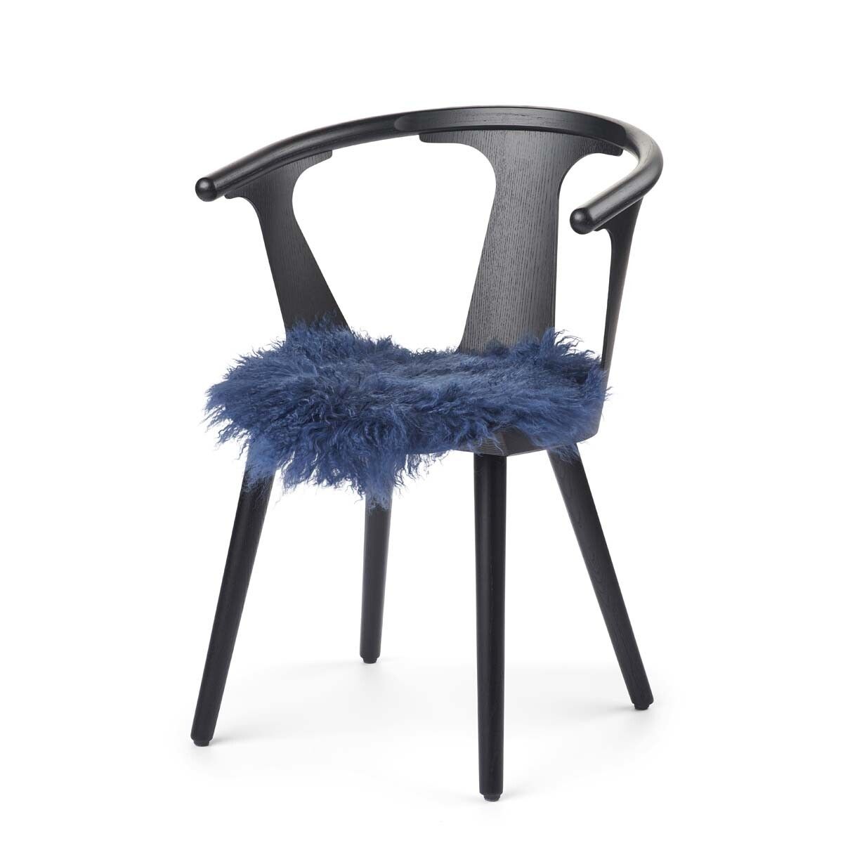 Tibetan Sheepskin Seat Cover | Ø38cm Navy