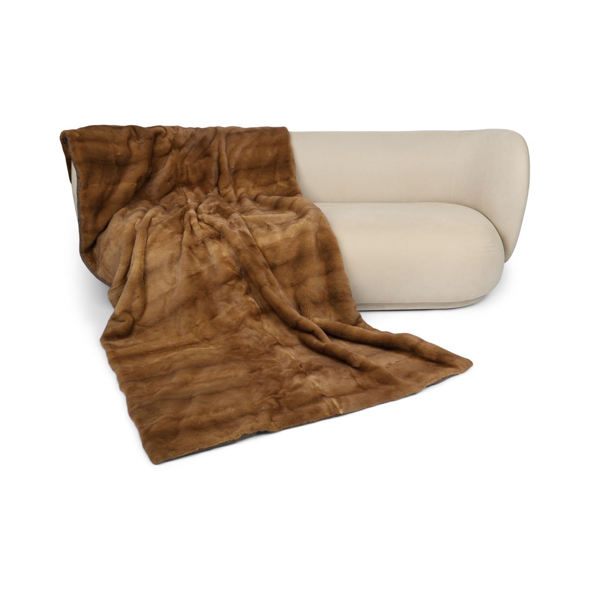 Mink Throw | Cashmere Backing | Redglow | 132x234 cm