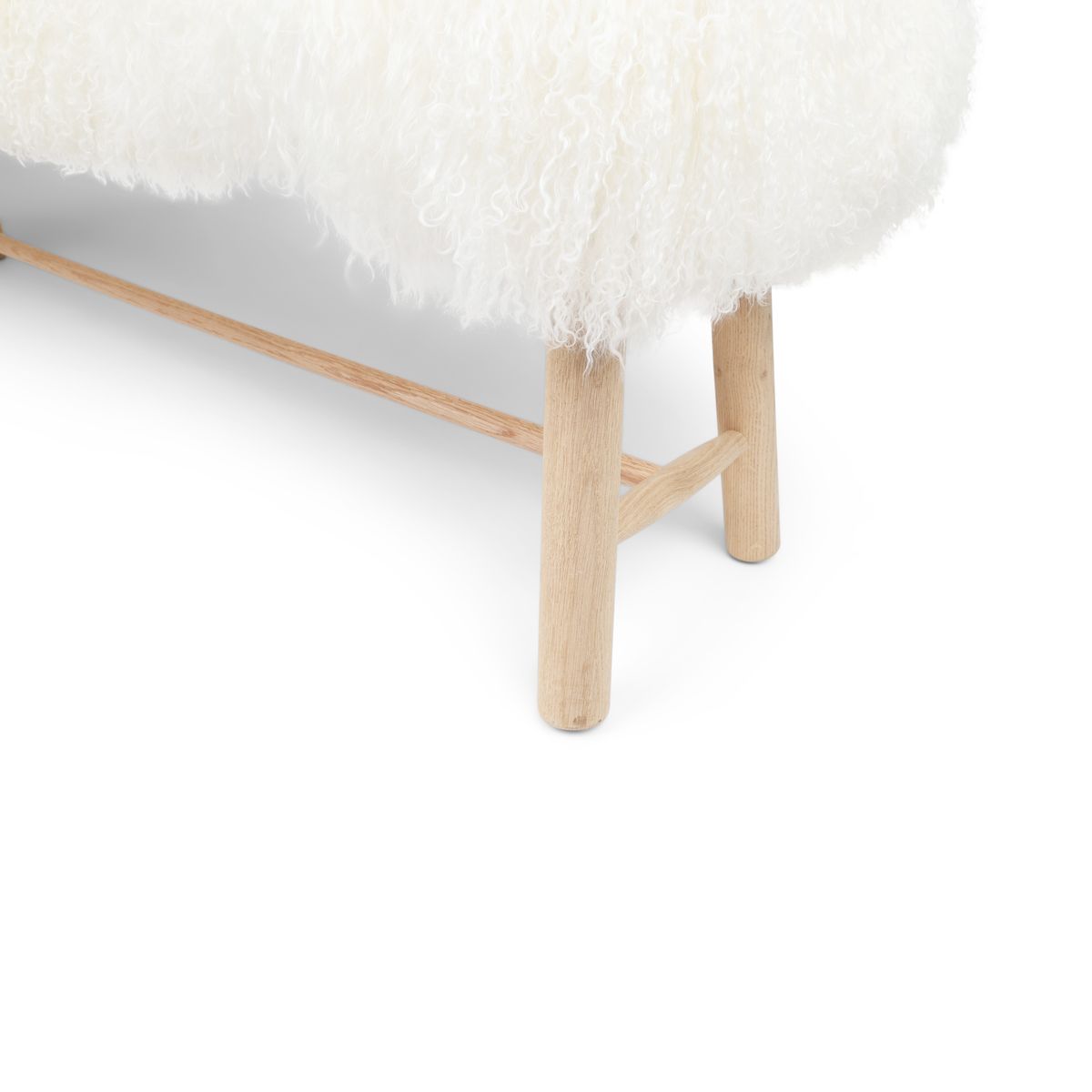 Theo Bench | Tibetan Sheepskin | Oak Legs Ivory
