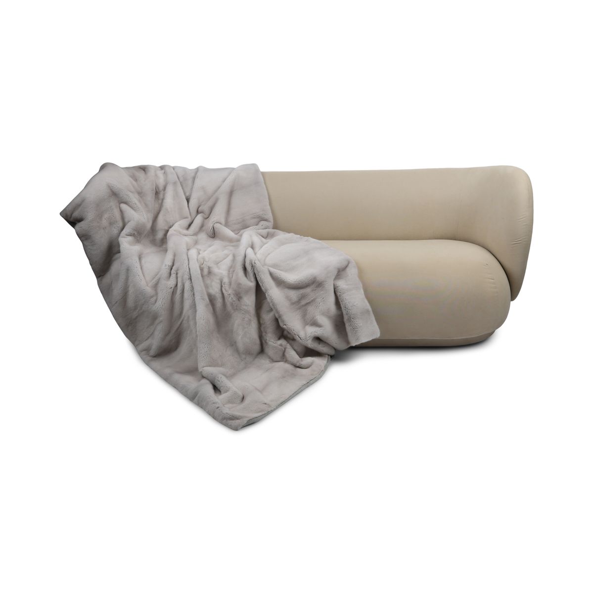 Mink Throw | Cashmere Backing | Pearl Cross | 190x130 cm