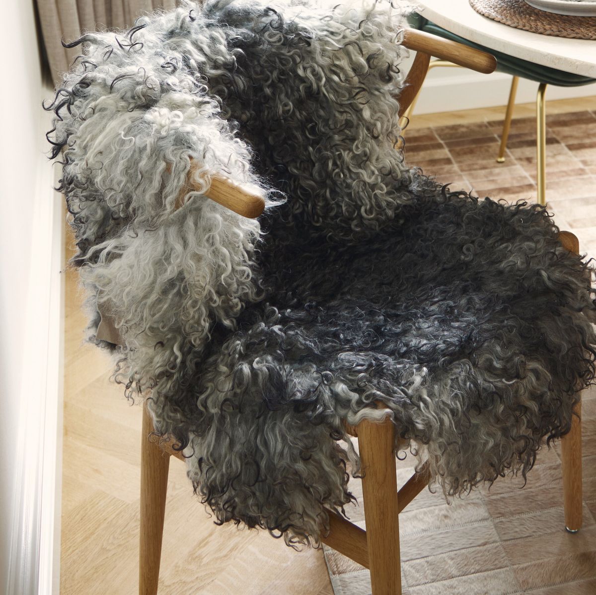 Austrian Curly Sheepskin | Natural Colors | 90 cm Blacky