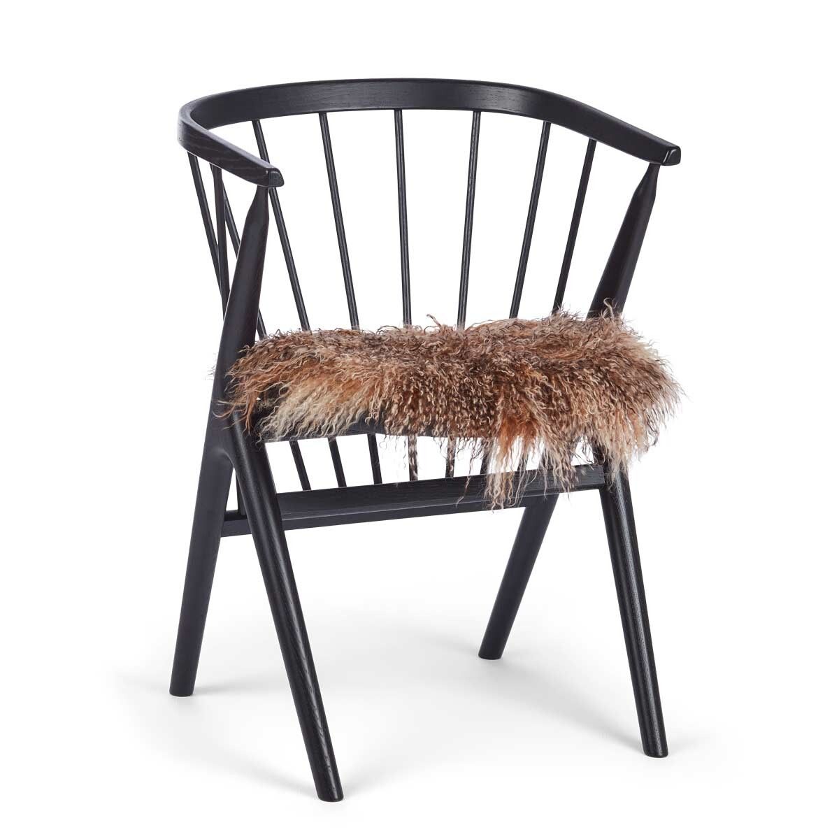 Tibetan Sheepskin Seat Cover | Ø38cm Sunset