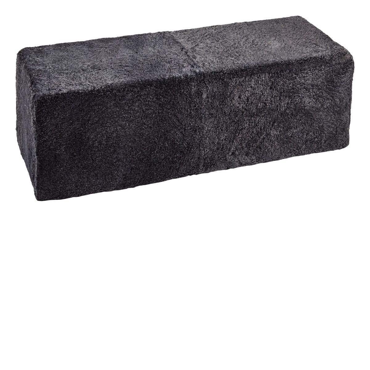 Short Wool Curly Sheepskin Pouf-Bench