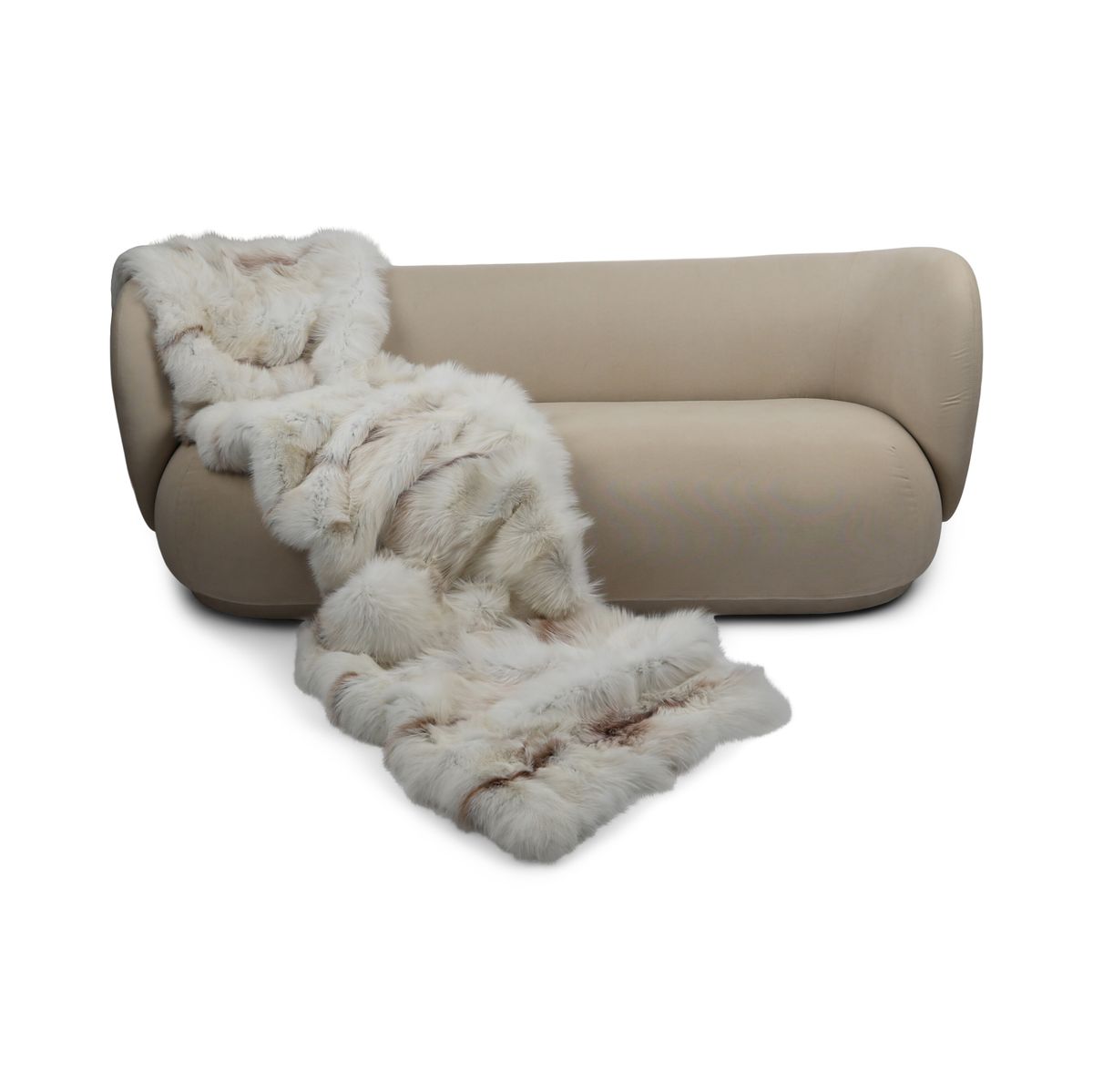 Premium Fox Throw | Cashmere Backing | Sun Glow | 70x230 cm