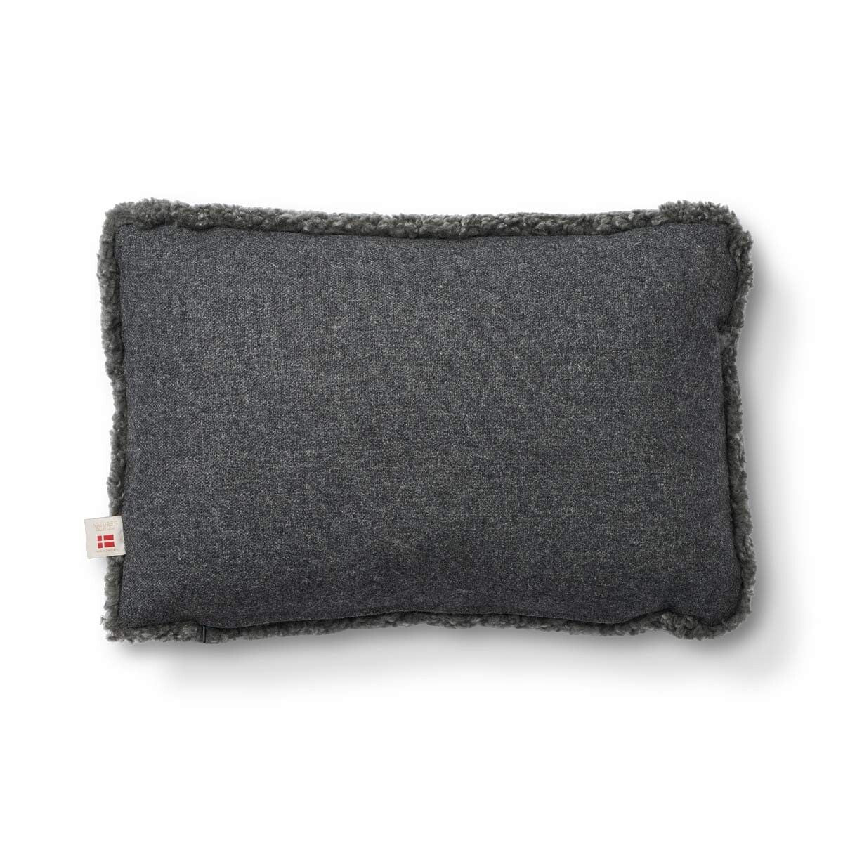 Short Wool Sheepskin Cushion | Two-sided |52x52 cm | 34x52 cm Rock/Graphite