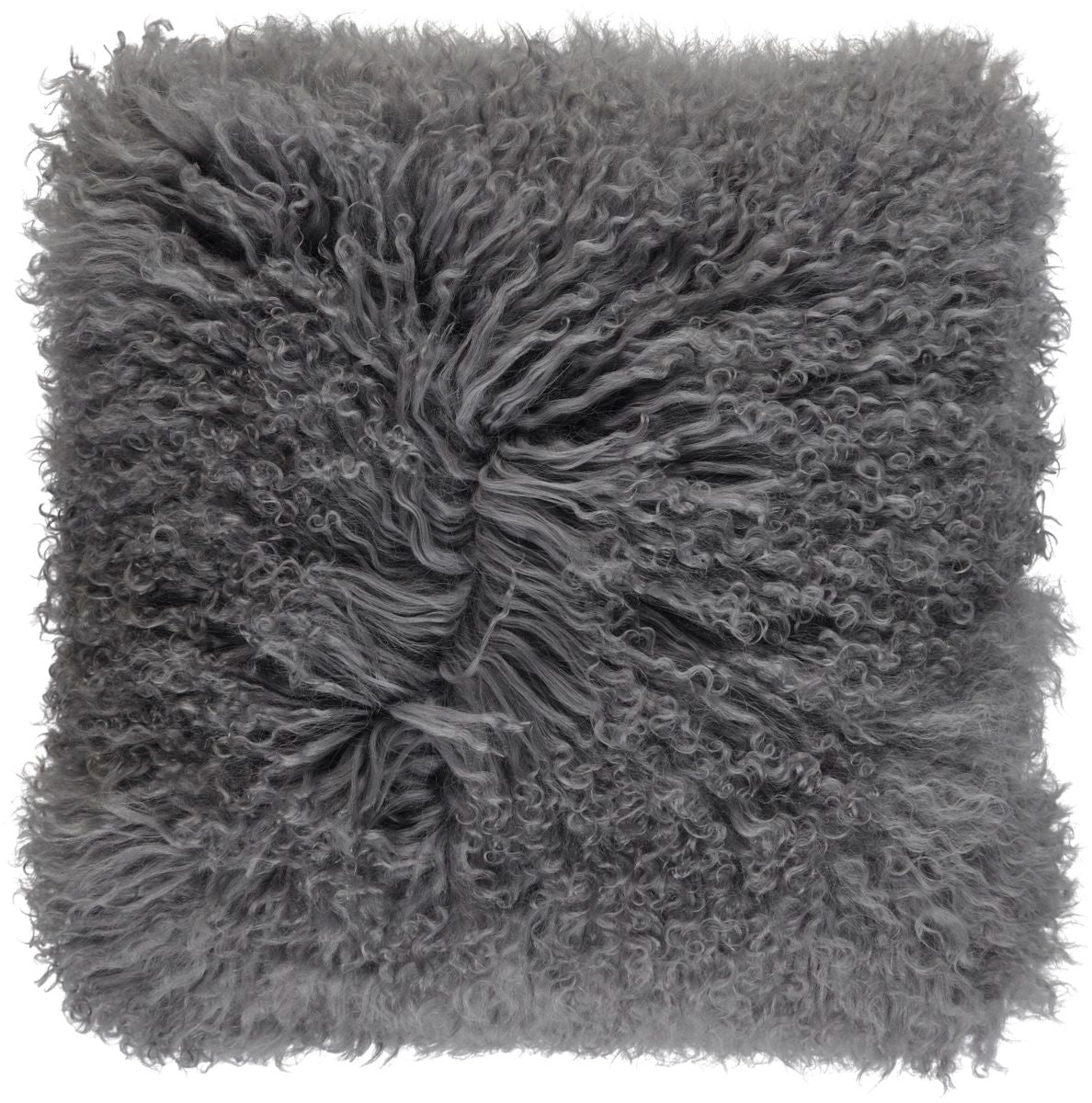 Curly Sheepskin Cushion | Doublesided | 56x56 cm | 40x40 cm Steel