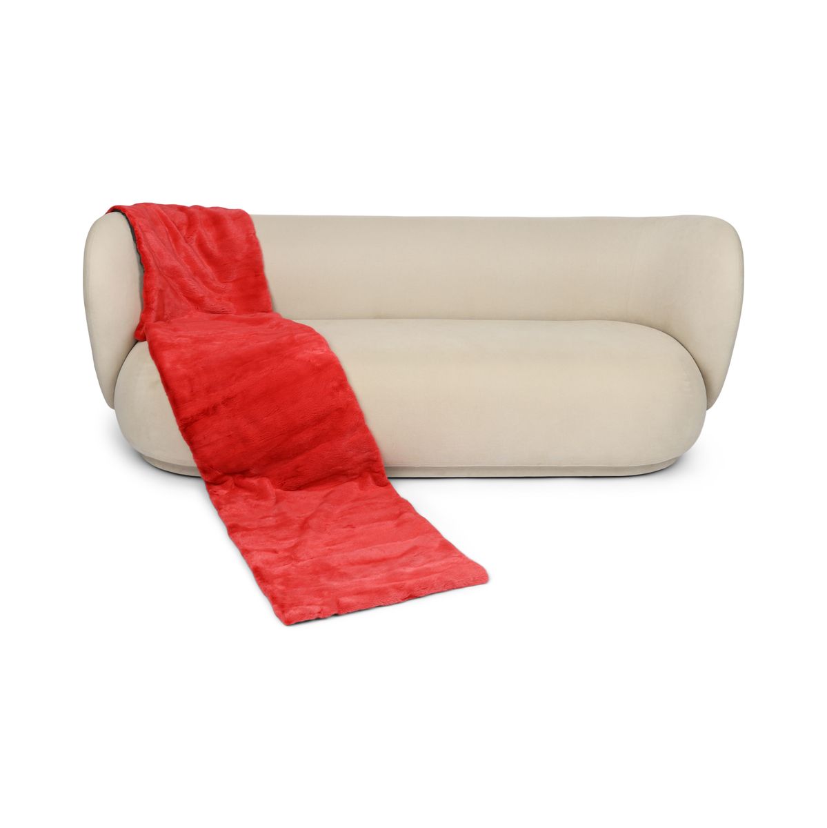 Mink Throw | Cashmere Backing | Red | 52x222 cm