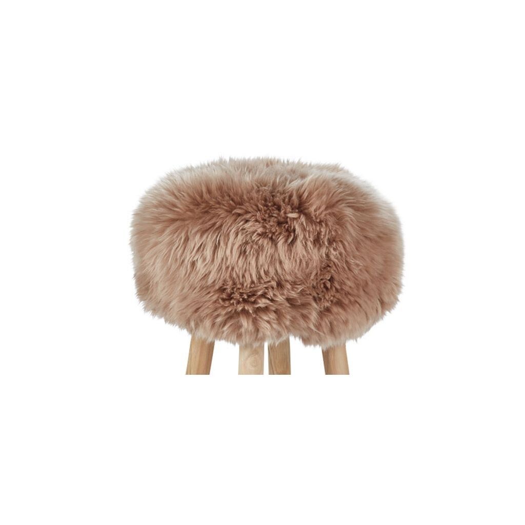 Sheepskin Stool Cover | Ø35xH17 cm Warm Sand
