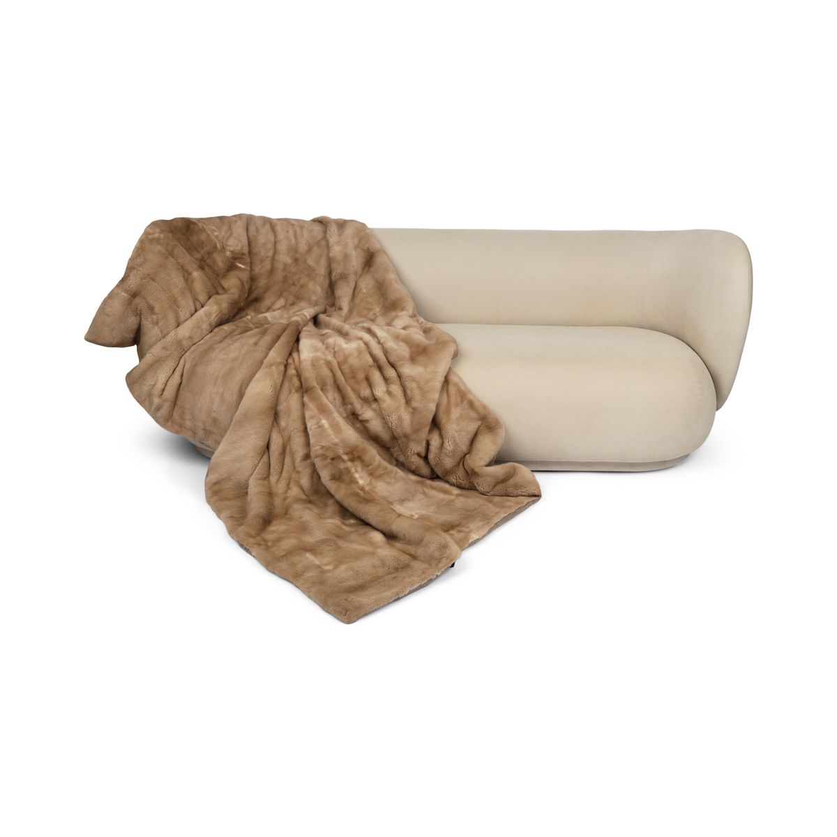 Mink Throw | Cashmere Backing | Palomino | 130x210 cm