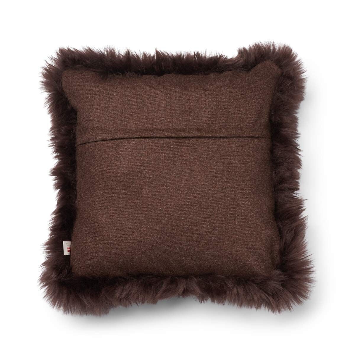 Wool Cushion | Long Wool Trim | 52x52 cm | 34x52 cm Brown/Chocolate