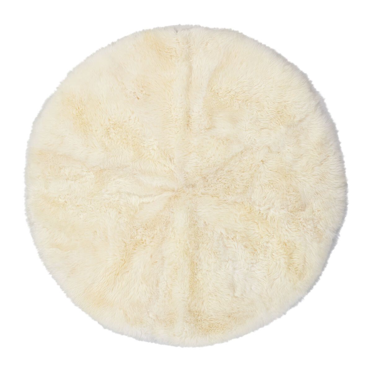 Long Wool Sheepskin Design Rug | Ø180cm | Ø250cm Ivory