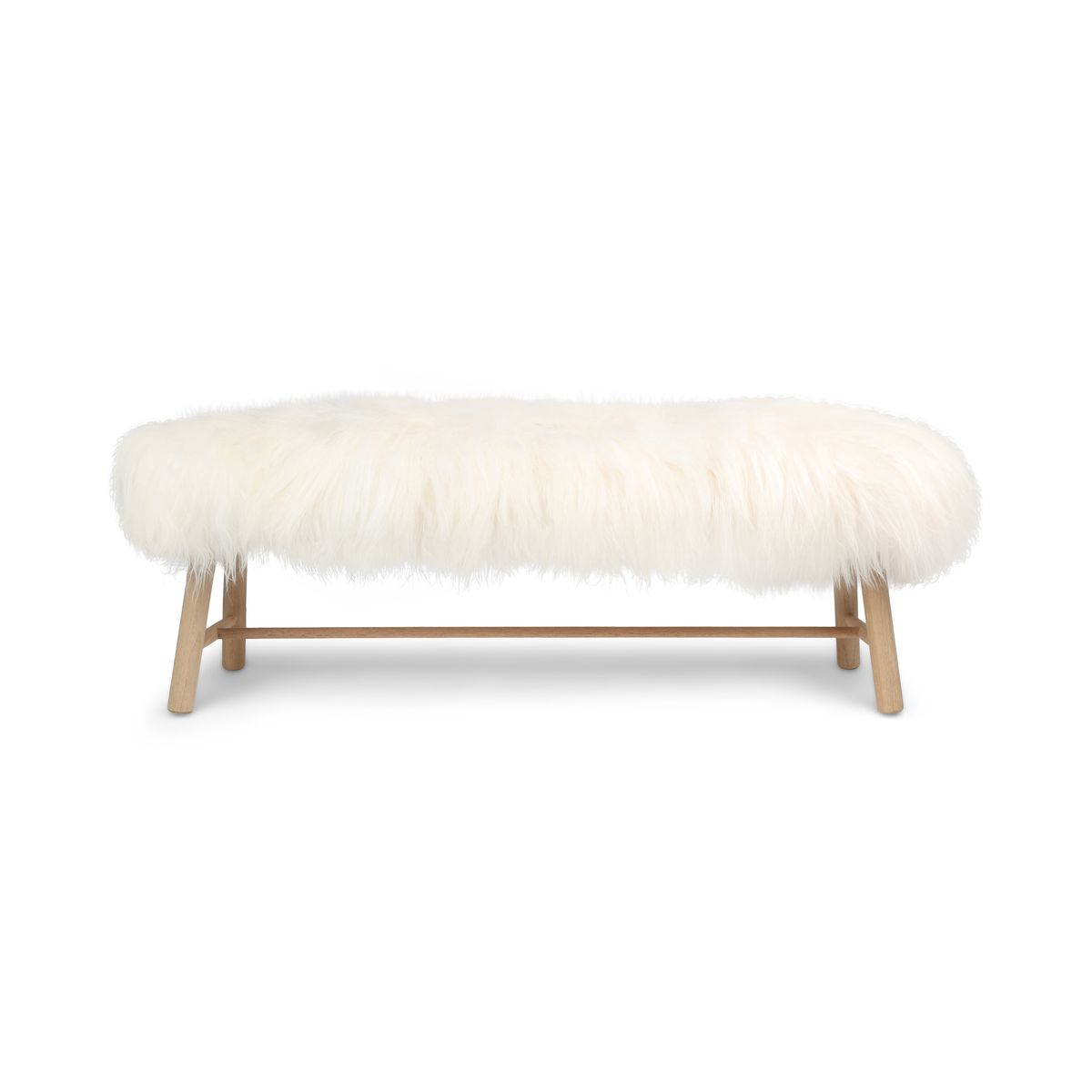 Theo Bench | Icelandic Sheepskin | Oak Legs