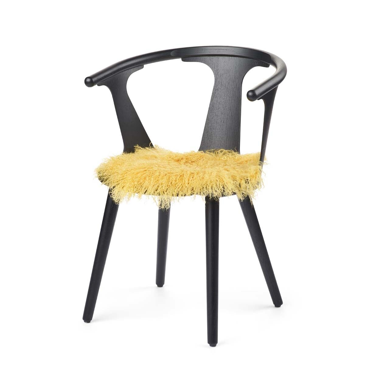 Tibetan Sheepskin Seat Cover | Ø38cm Lemon
