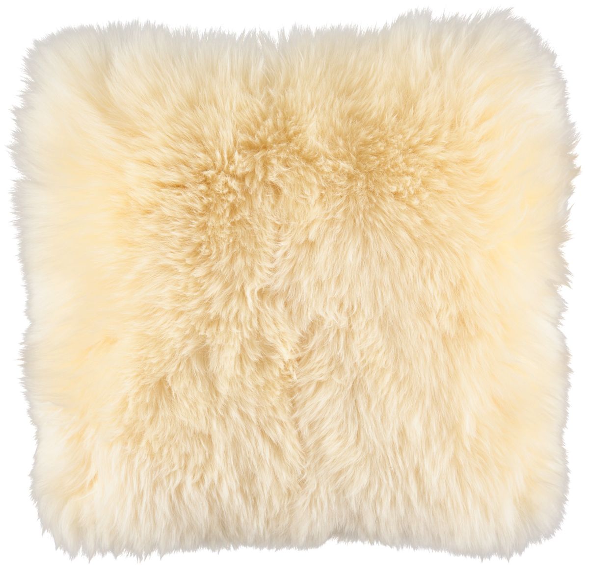 Long Wool Sheepskin Cushion | 35x35 cm Light Honey