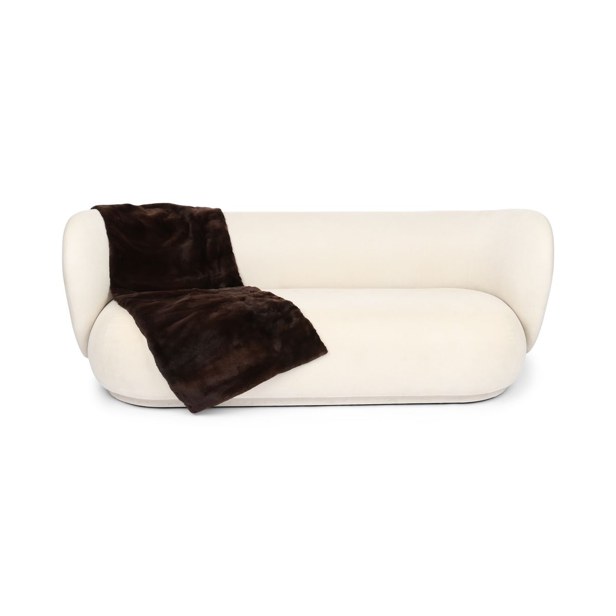 Mink Throw | Cashmere Backing | Dark Brown | 64x142 cm