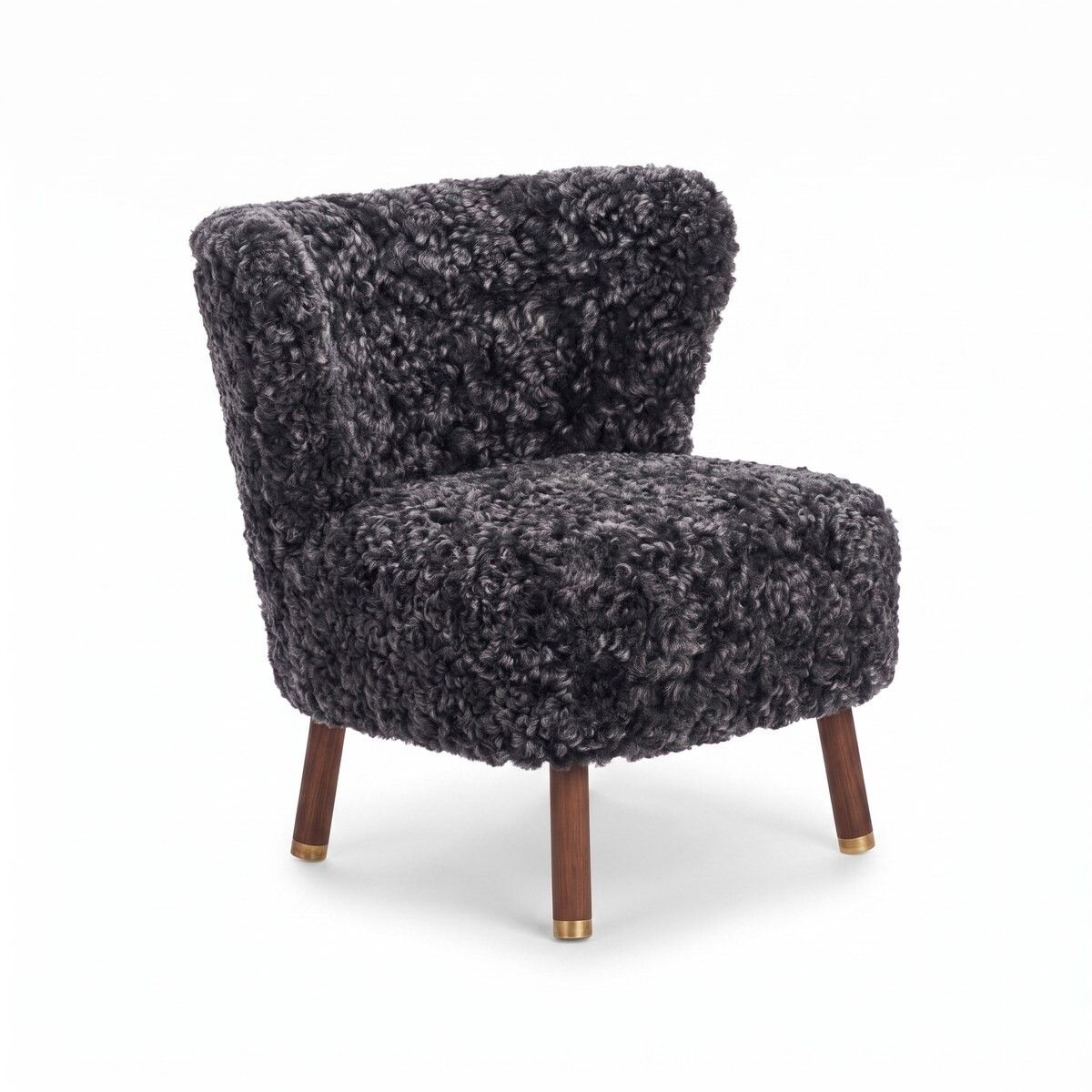 Emil Lounge Chair | Short Wool Anthracite