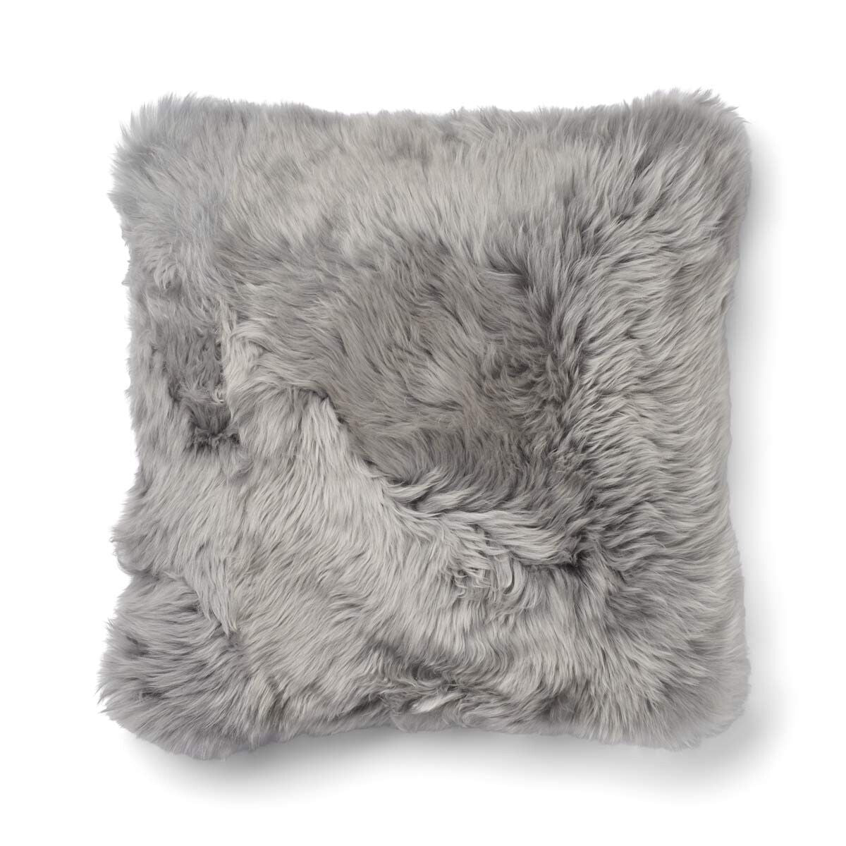 Two-sided Cushion | Long Wool | 52x52 cm Glencheck-Grey/Light Grey
