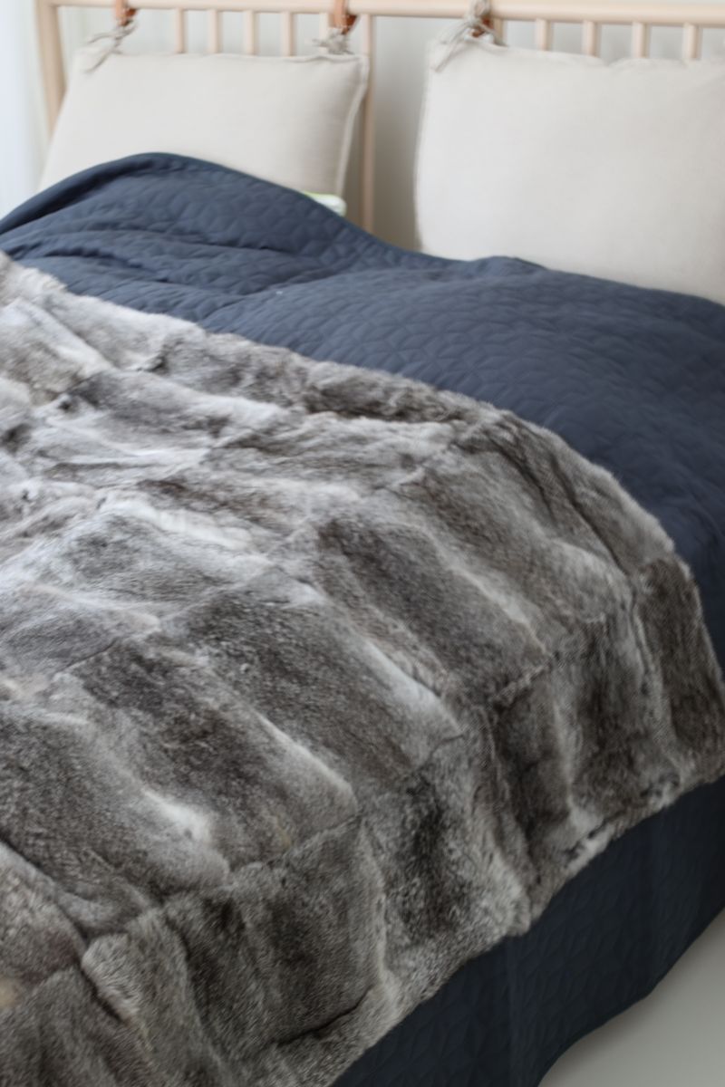 Throw of Rabbit | 120x180 cm Natural Grey