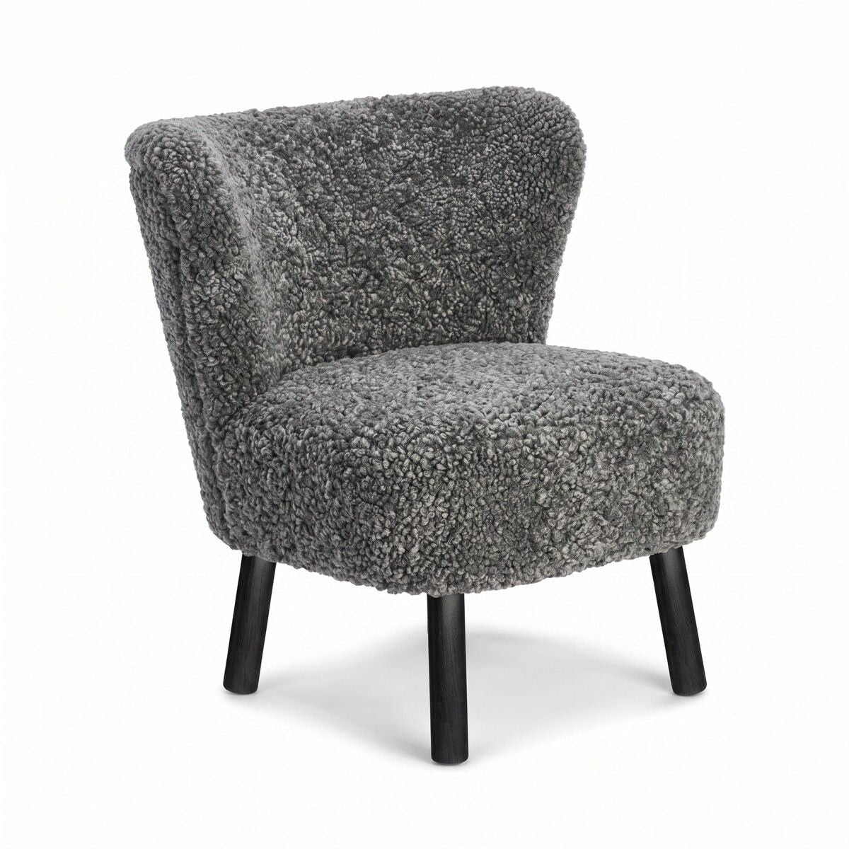 Emily Lounge Chair | Short Wool Graphite