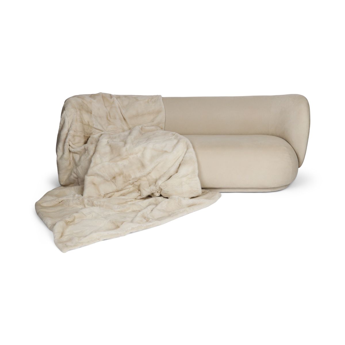 Mink Throw | Cashmere Backing | Pearl | 146x222 cm