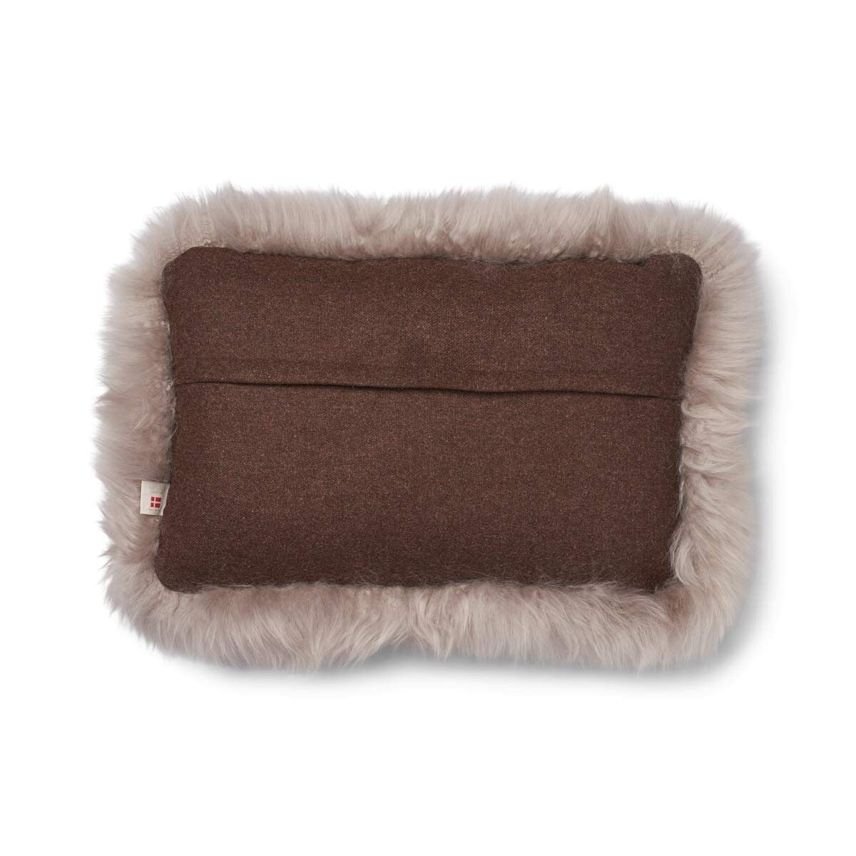 Wool Cushion | LW trim | 34x52 cm Brown/Dove