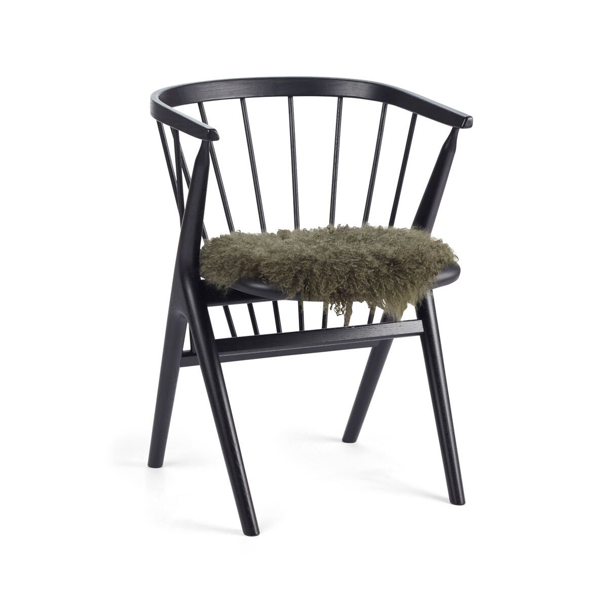 Tibetan Sheepskin Seat Cover | Ø38cm Hedge Green