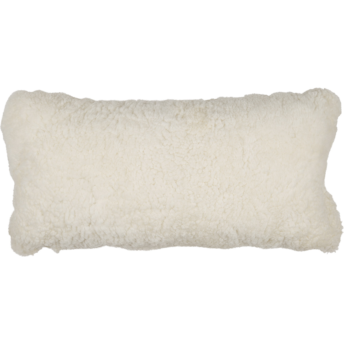 Short Wool Sheepskin Cushion | Doublesided | 30x60 cm Ivory