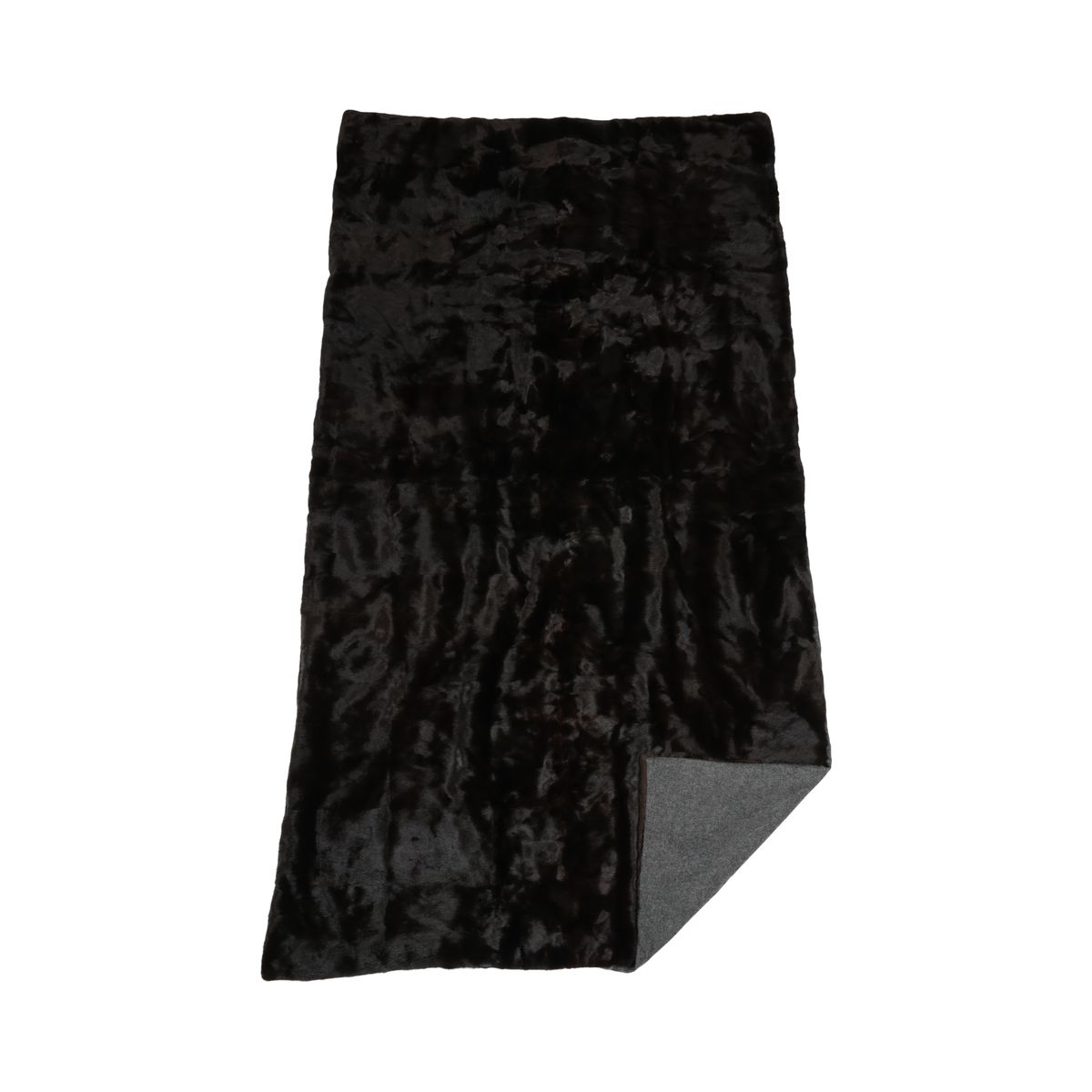 Mink Throw | Cashmere Backing | Dark Brown | 122x222 cm