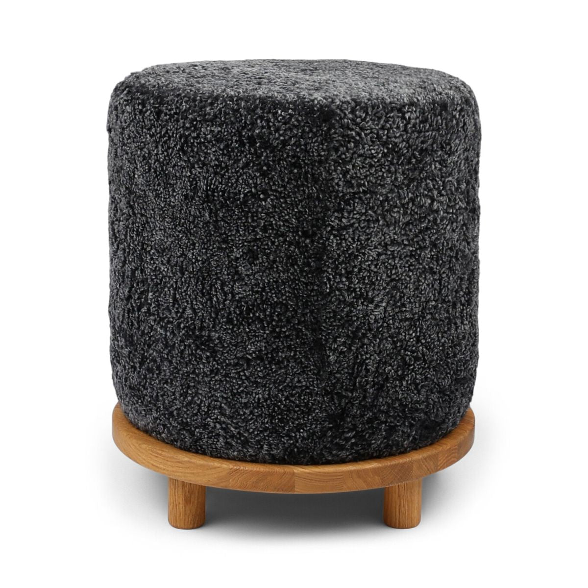 Simon Stool | Short Wool | D46xH52 cm Anthracite
