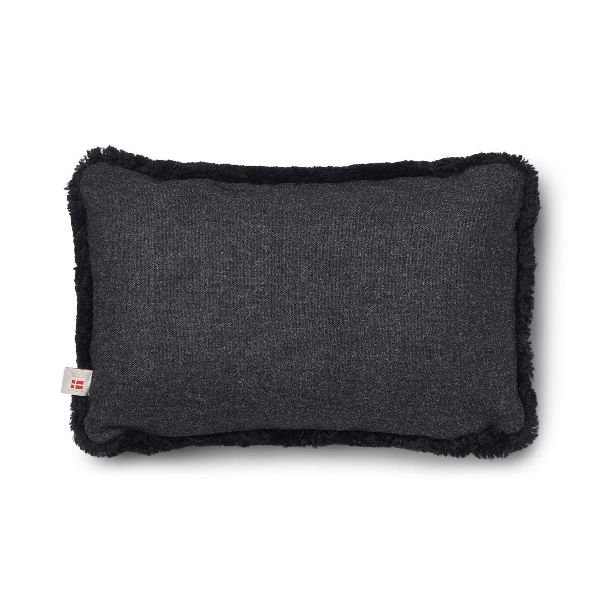 Short-Wool Sheepskin Cushion | 52x52 cm  | 34x52 cm  Charcoal/Black