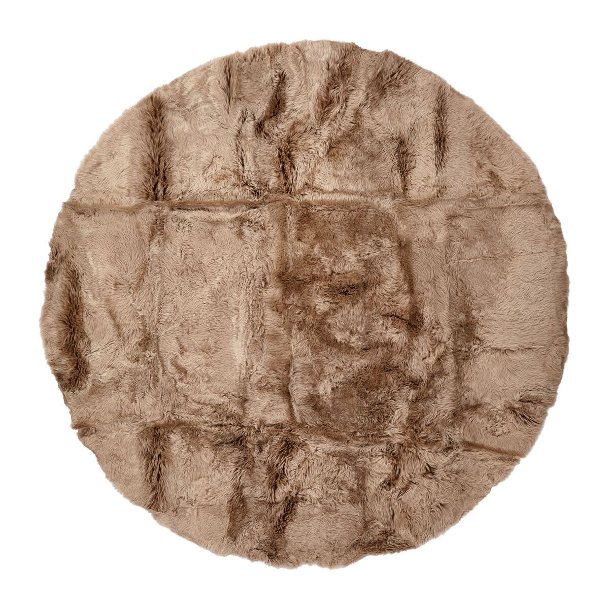 Long Wool Sheepskin Design Rug | Ø140 cm Taupe