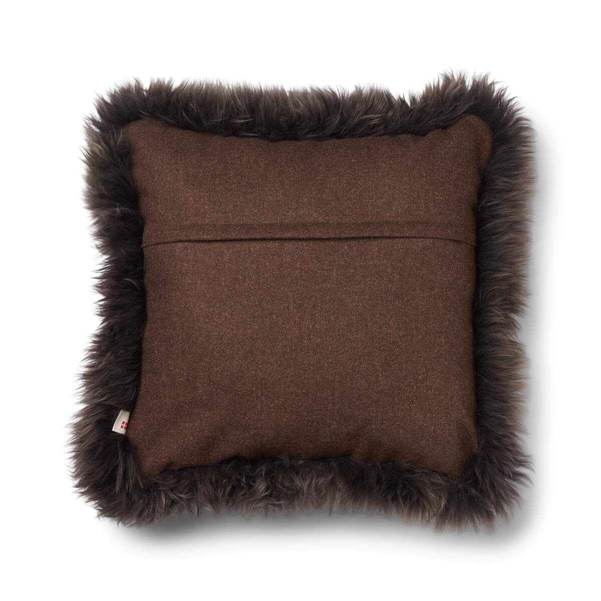Wool Cushion | LW trim | 52x52 cm Brown/Walnut