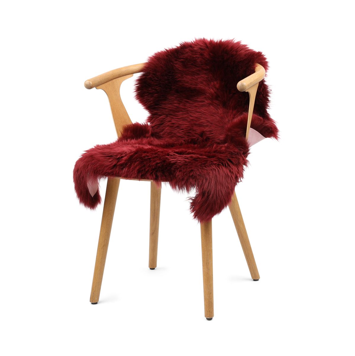 New Zealand Sheepskin | Long Wool | 90 cm Burgundy