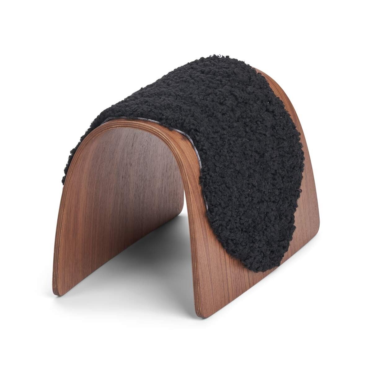 Sheep Stool Cover | Short Wool Black