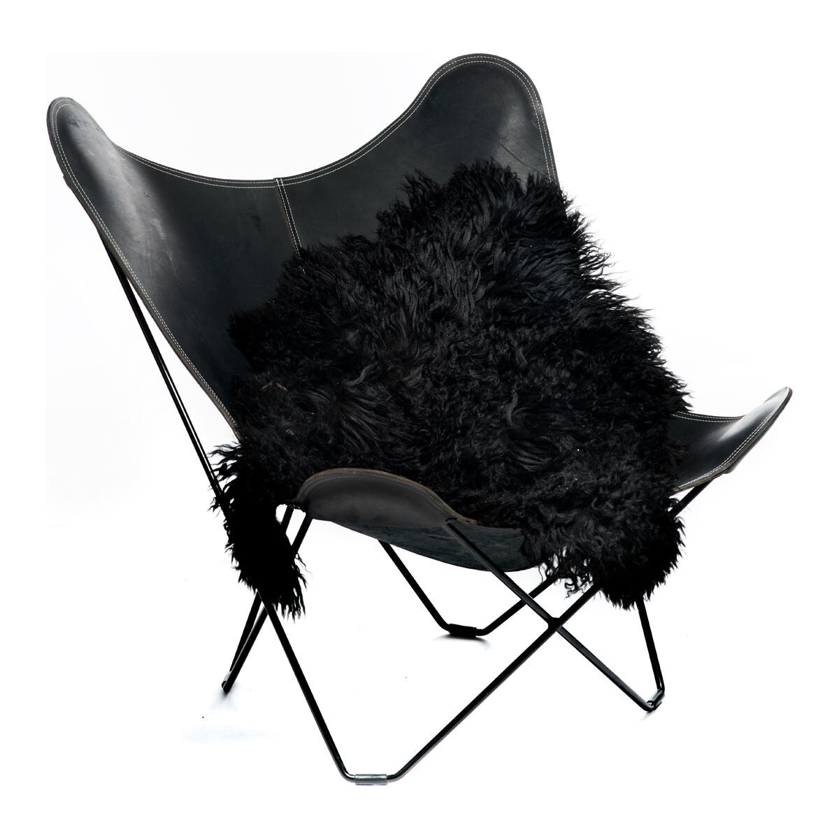 Austrian Curly Sheepskin | Natural Colors | 90 cm Blacky