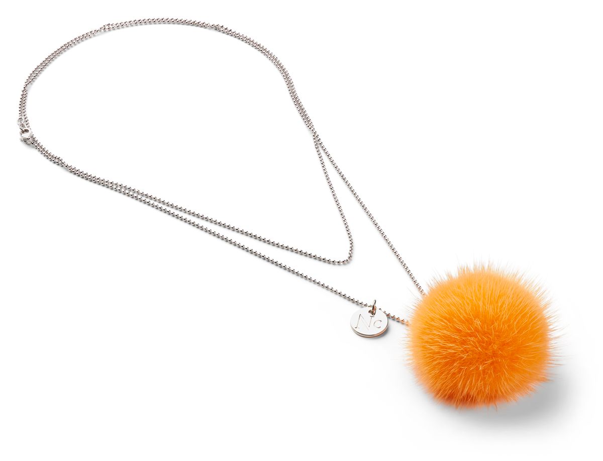 Necklace Pom Pom Orange