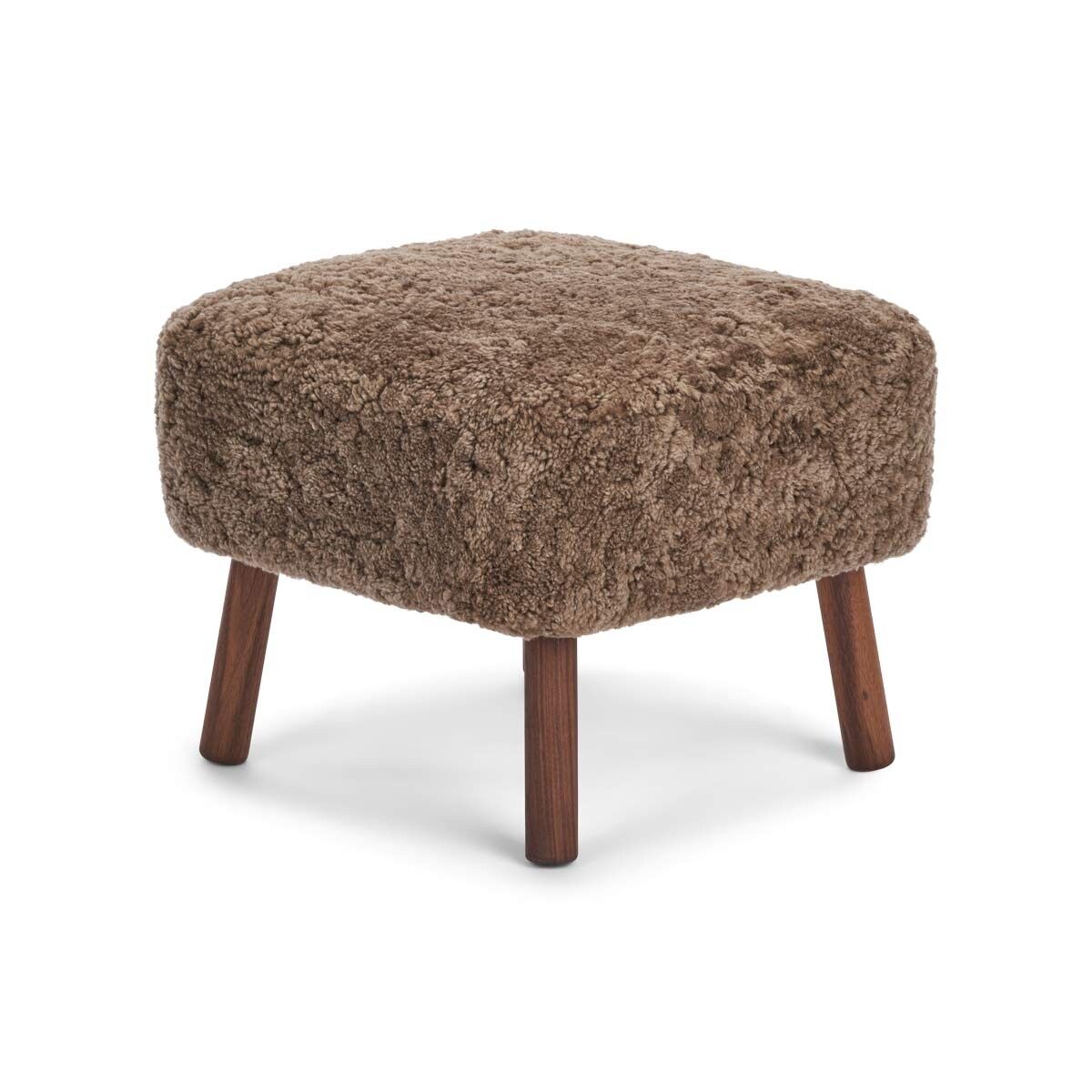 Emil Foot Rest Stool | Short Wool Taupe