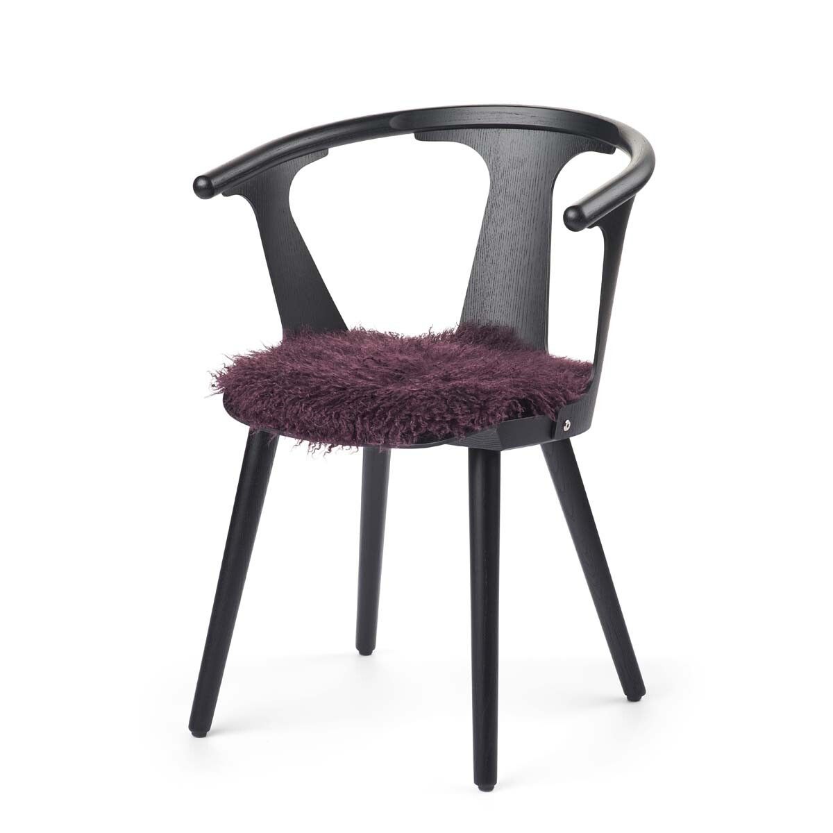 Tibetan Sheepskin Seat Cover | Ø38cm Aubergine